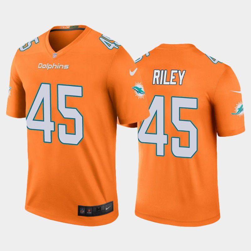 Men Miami Dolphins #45 Duke Riley Nike Oragne Color Rush Legend NFL Jersey